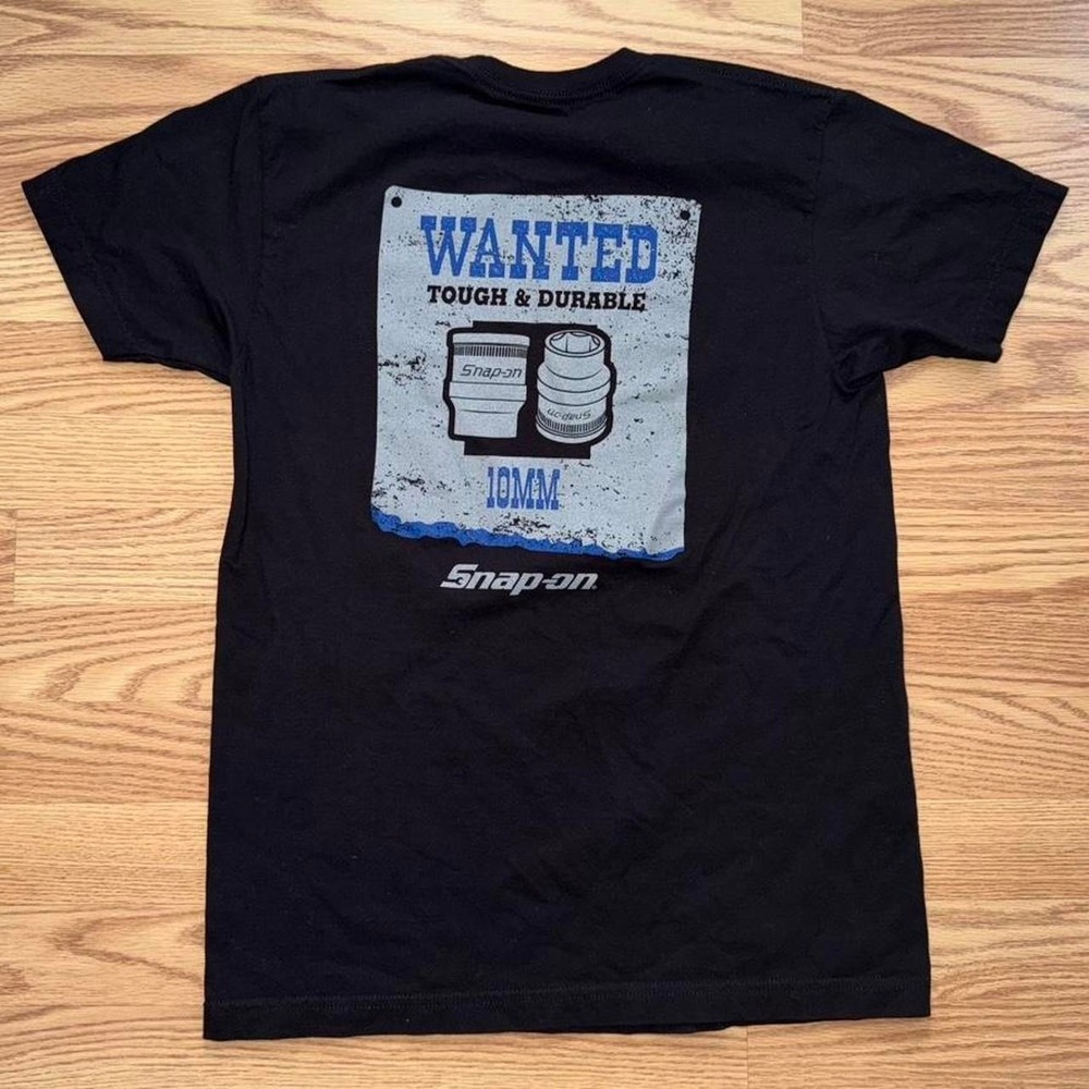Snap-On "Wanted 10mm" Graphic Tee — Men's Medium Funny mechanic tee - Picture 2 of 5